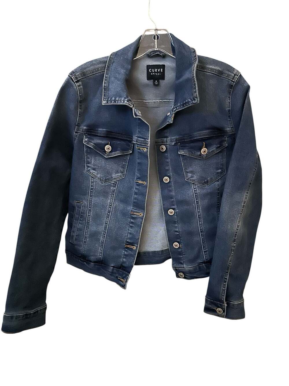 Curve Appeal Lillian Dark Wash Stretch Denim Jacket Size Medium